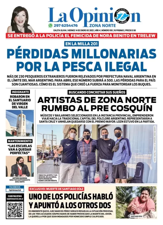 Diario La Opini N Zona Norte Tapa Edici N Impresa Del De Enero De