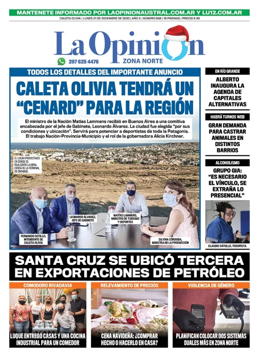 Diario La Opini N Zona Norte Tapa Edici N Impresa Del De Diciembre