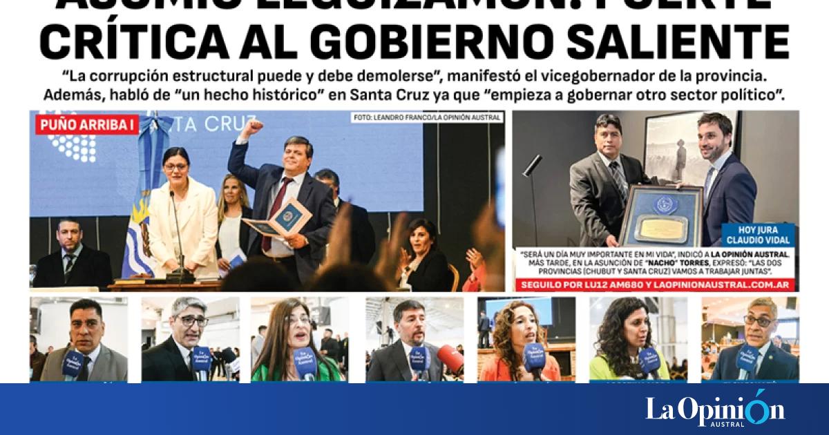 Diario La Opini N Austral Tapa Edici N Impresa Del Domingo De