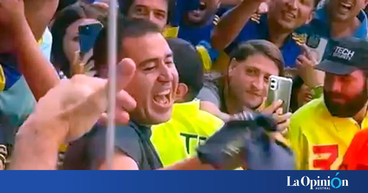 Riquelme está feliz bajó a festejar con los hinchas y tiró una chicana