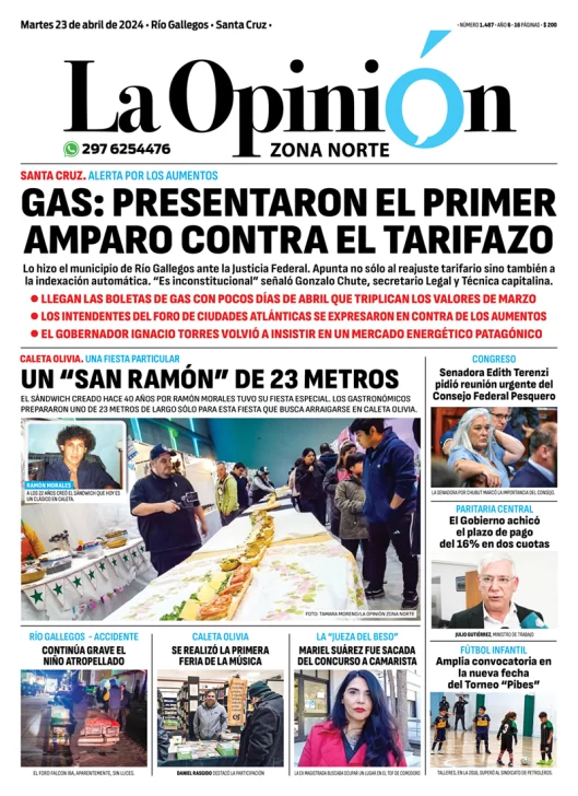 Diario La Opini N Zona Norte Tapa Edici N Impresa Del Martes De