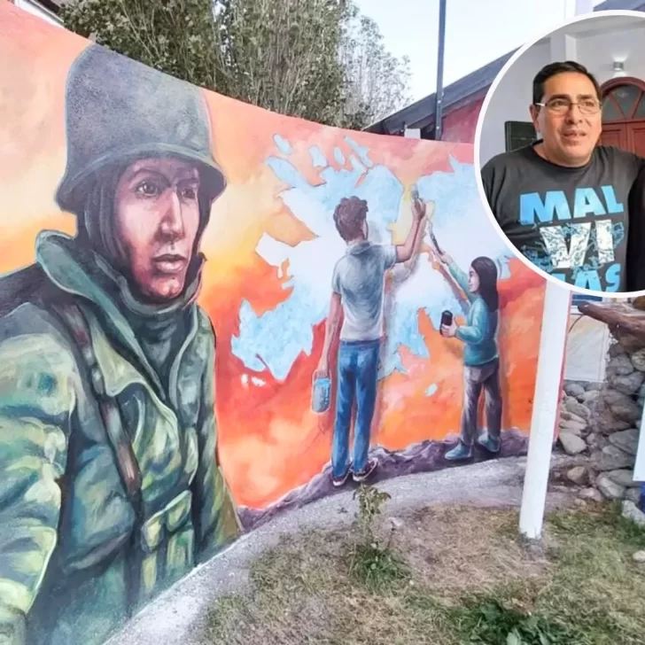 El responsable del merendero afirma que “es ilógico” tirar el mural homenaje a Malvinas