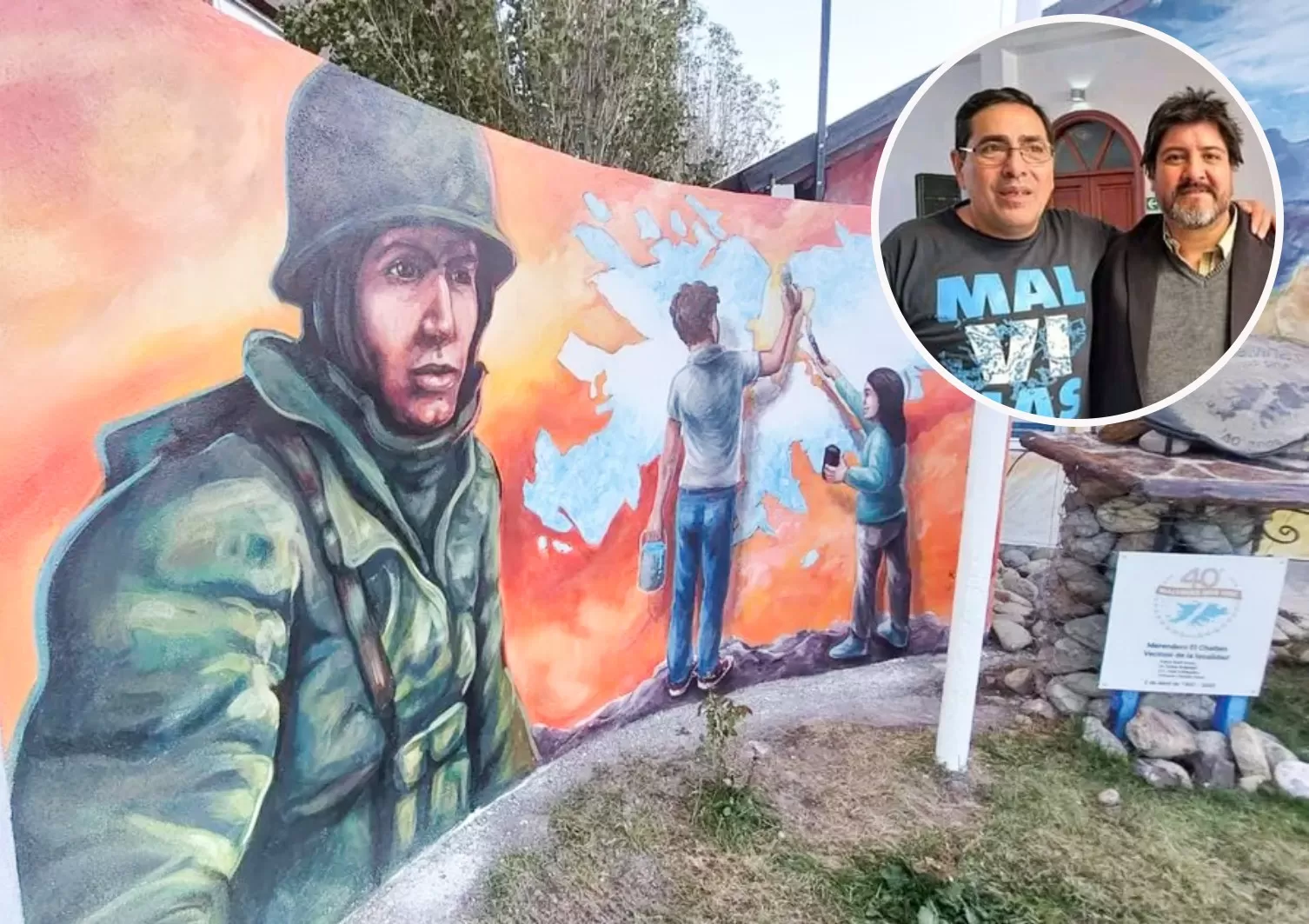 El responsable del merendero afirma que “es ilógico” tirar el mural homenaje a Malvinas