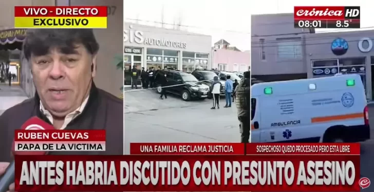 Crimen de Franco Cuevas en la concesionaria de Roberto Neil: “A mi hijo lo mataron de 4 disparos, necesitamos justicia”
