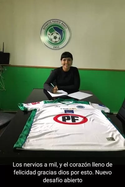 Camila Alsina, futbolista de Las Heras, firmó contrato con el club de Deportes de Puerto Montt