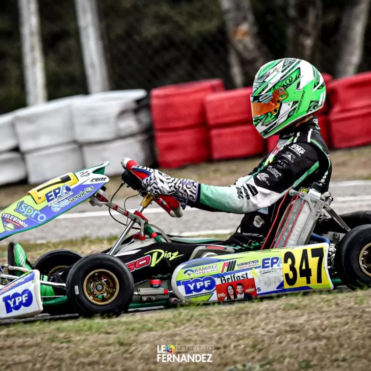 Segundo puesto para Thiago Díaz en el nacional de karting de Colonia Caroya