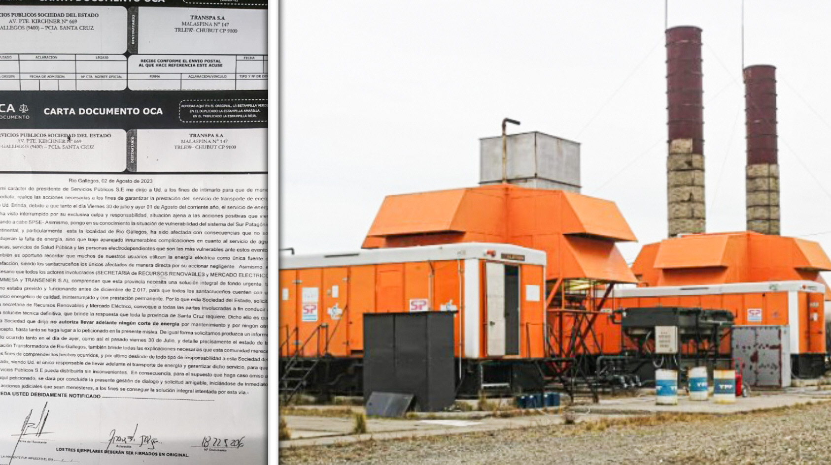 Apagón en Río Gallegos: el Gobierno pidió explicaciones a Transpa y respondieron que fue por cuestiones climáticas