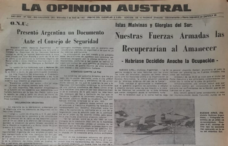 Malvinas: así fue la primera semana rumbo a los 40 años