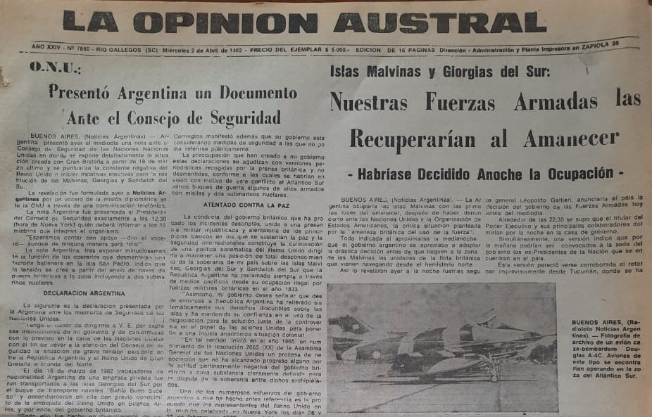 Malvinas: así fue la primera semana rumbo a los 40 años