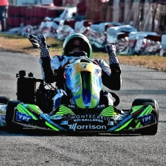 El piloto de Río Gallegos, Thiago Díaz ganó y se acomodó en en el top 3 en la Senior Max del karting nacional