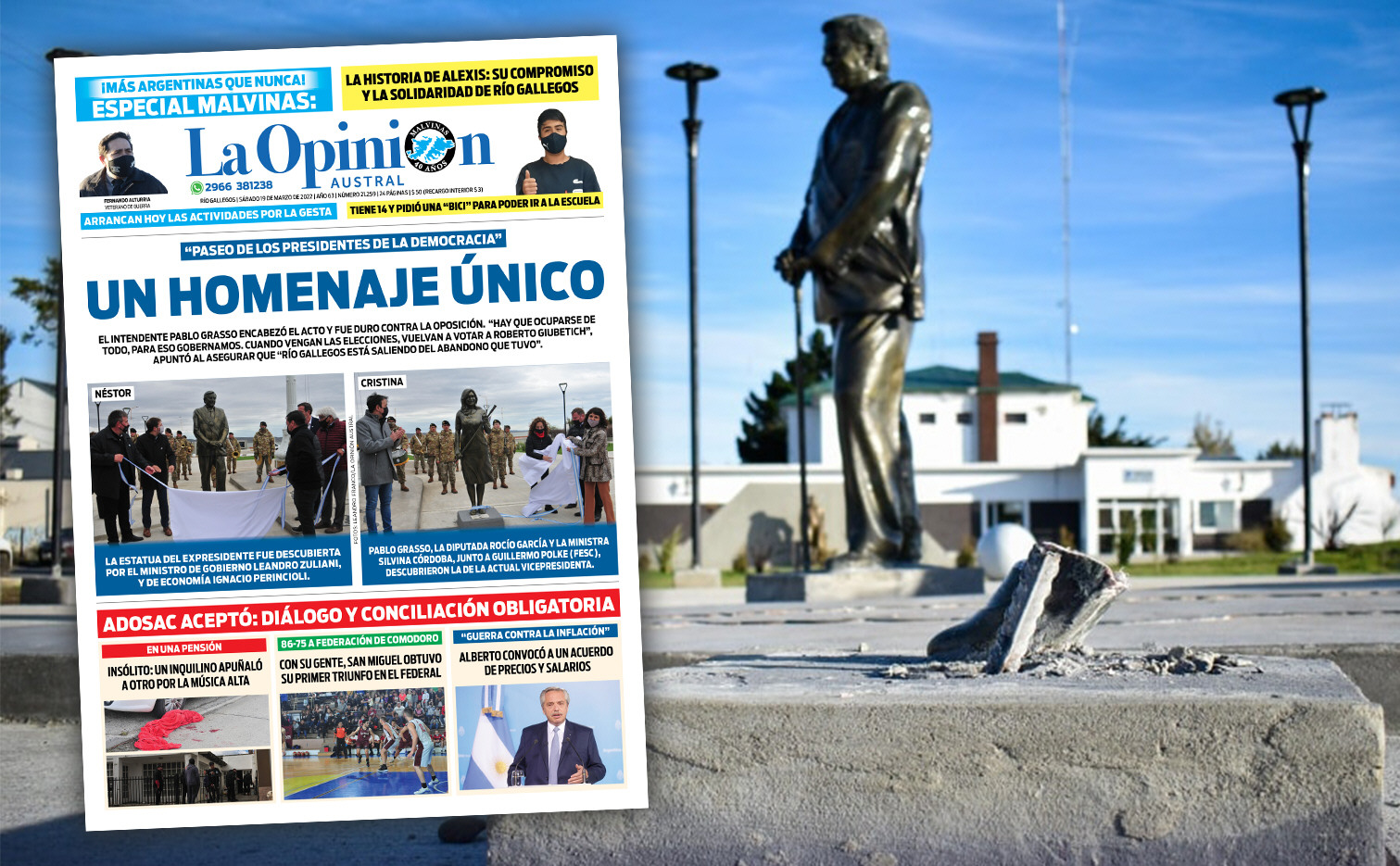 La destrucción de la escultura de CFK que encierra un acto de odio La destrucción de la escultura de CFK que encierra un acto de odio