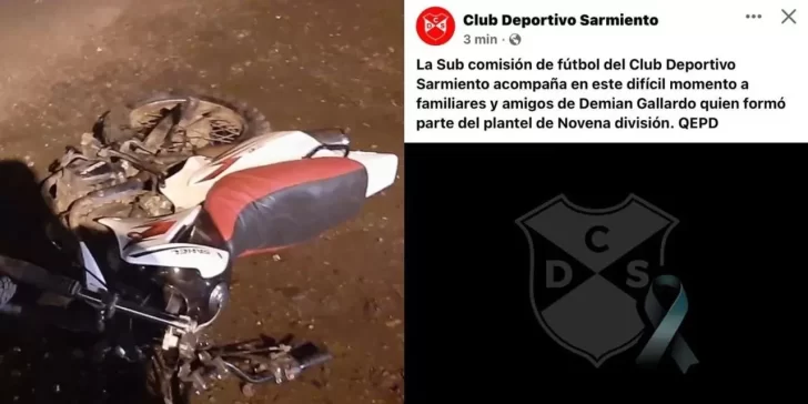 Un joven futbolista de 14 años que iba en moto murió aplastado por un camión en Sarmiento