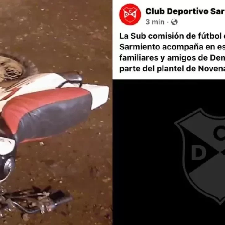 Un joven futbolista de 14 años que iba en moto murió aplastado por un camión en Sarmiento