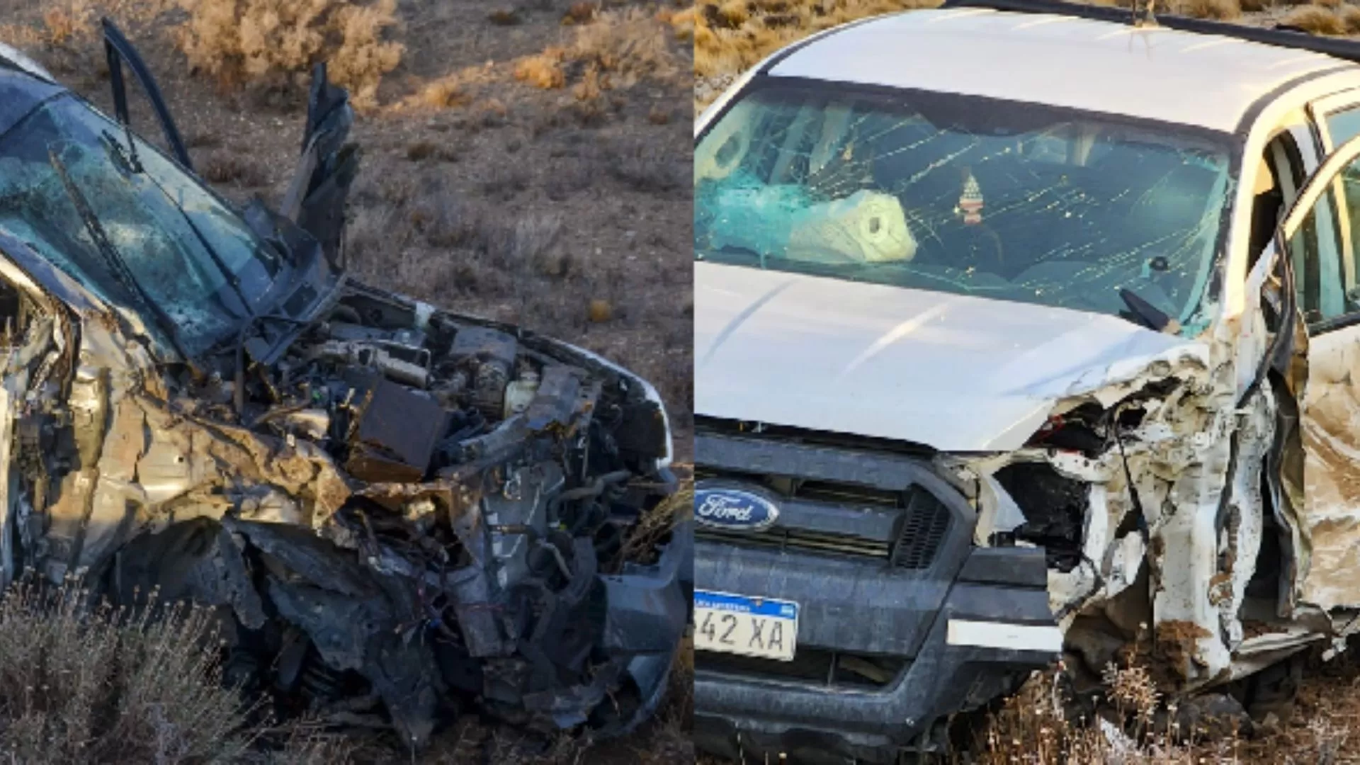 Dos camionetas protagonizaron un fuerte choque sobre Ruta Provincial Nº12