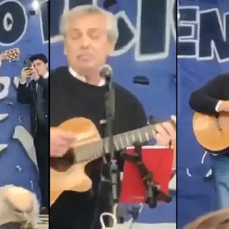 Video. Alberto Fernández se subió al escenario y cantó “Solo se trata de vivir” de Litto Nebbia