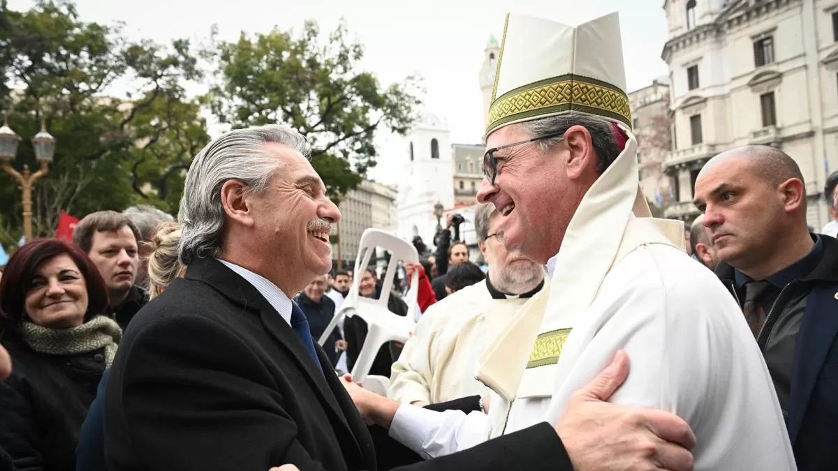 Alberto Fernández recibió al arzobispo Jorge García Cuerva