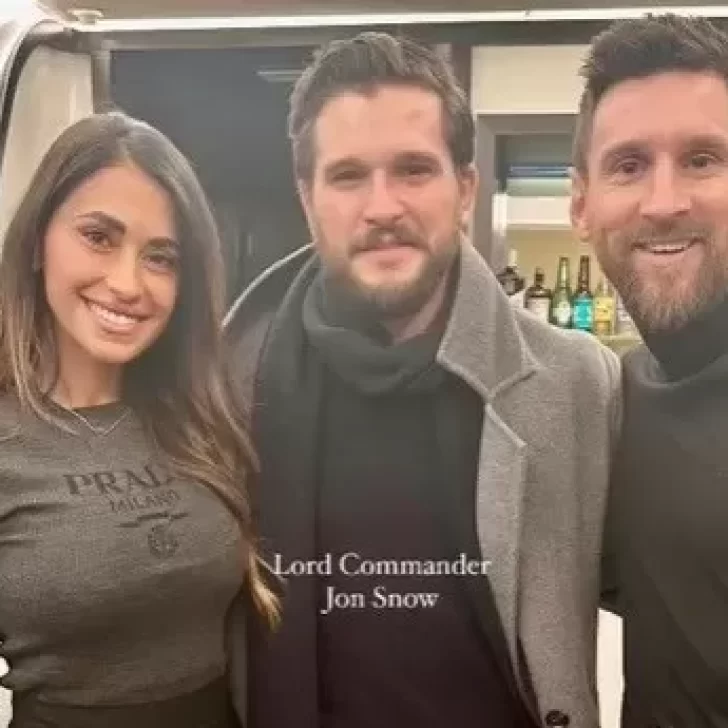 Lionel Messi conoció a “Jon Snow” y Antonella Roccuzzo compartió la imagen