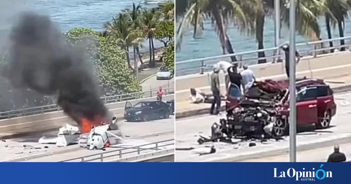 Una avioneta aterrizó de emergencia en un puente y chocó un auto: hay ...