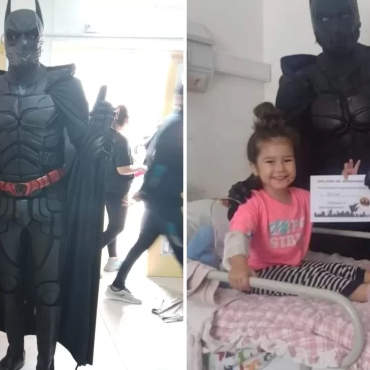 El “Batman Sureño” recorre hospitales para alegrar a los niños y es furor en redes