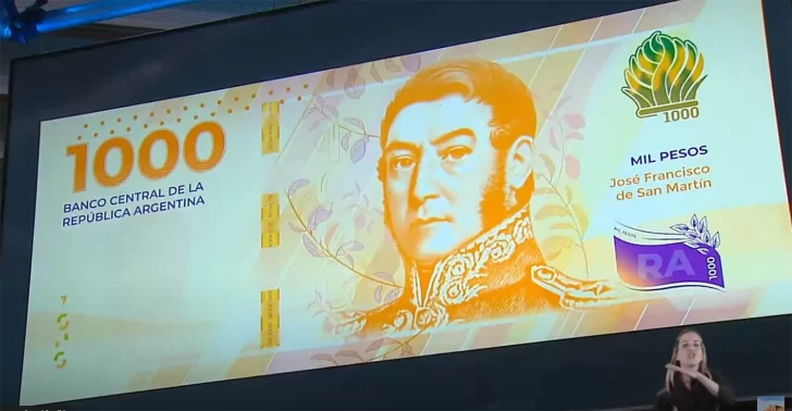 El billete de $1.000 de San Martín fue elegido como el mejor de América Latina