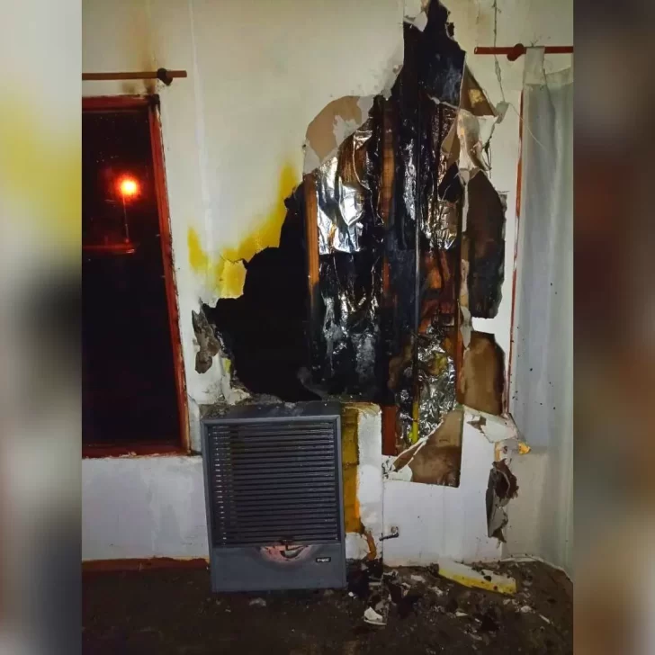 Un calefactor causó un principio de incendio en una vivienda de El Calafate