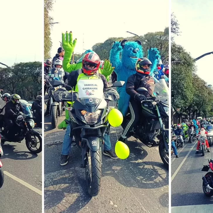 Caravana Solidaria: cientos de motociclistas llevan sonrisas al Hospital Garrahan en el Día de la Niñez