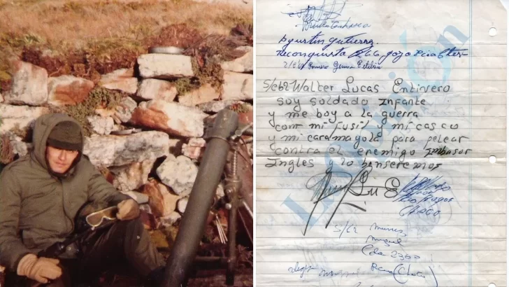 “Voy a pelear contra el invasor inglés”: la carta de un soldado en Malvinas a un alumno de Caleta Olivia