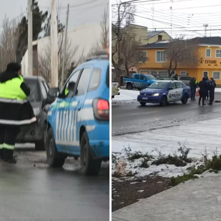 Caos vial en Río Gallegos por escarcha y nieve: al menos tres choques registrados esta mañana