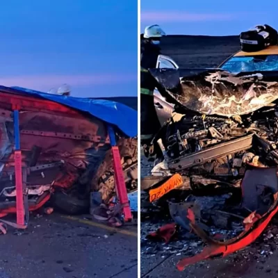 Tragedia en Punta Arenas: mueren 6 personas en un choque entre un taxi y un auto particular en Ruta 9