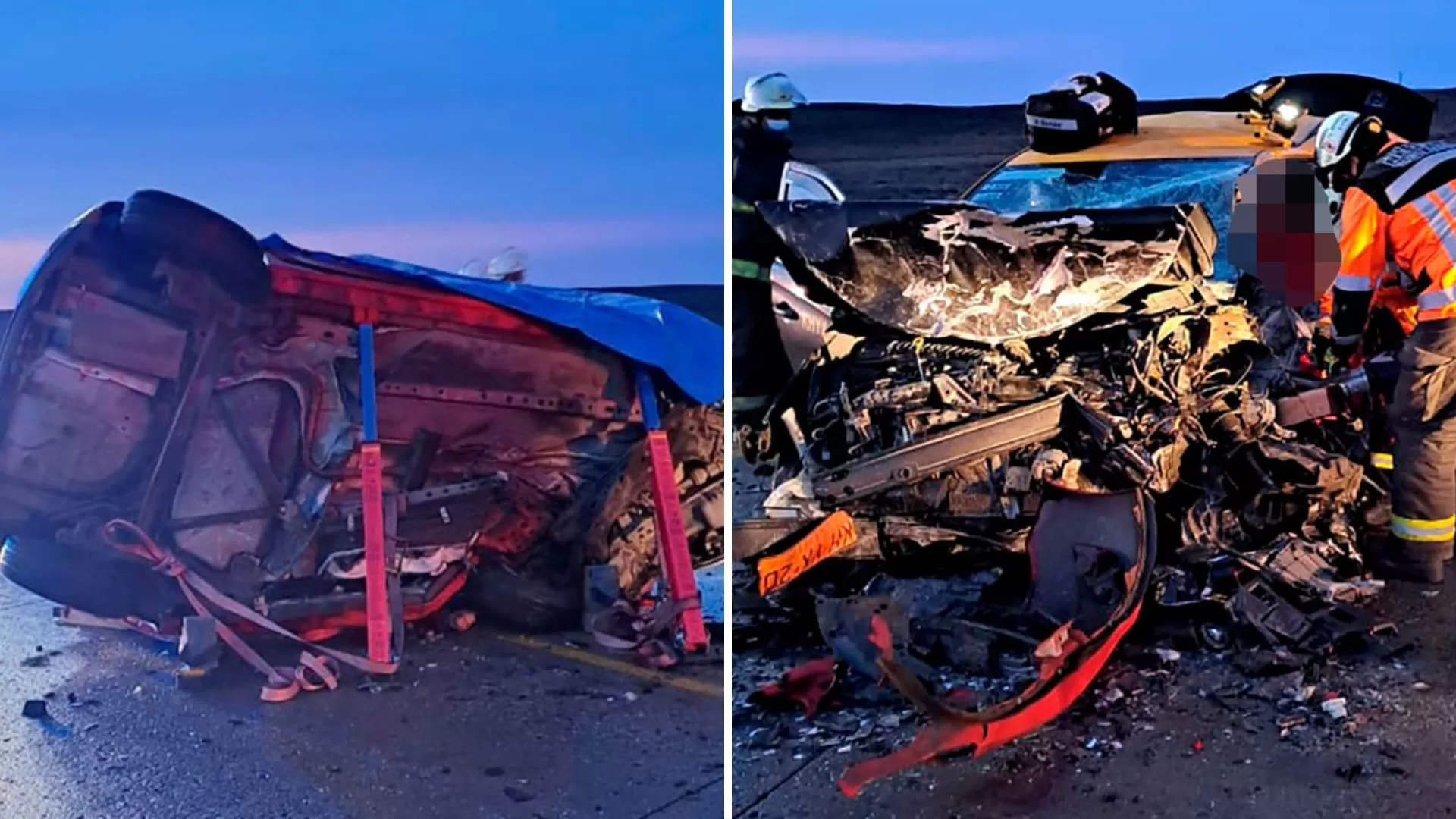 Tragedia en Punta Arenas: mueren 6 personas en un choque entre un taxi y un auto particular en Ruta 9