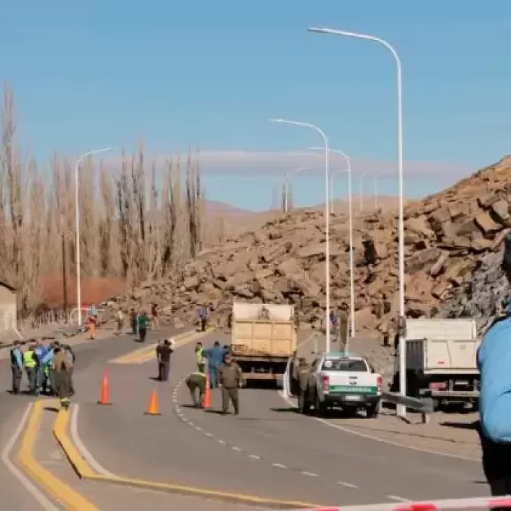 Video. Se desmoronó el Cerro de la Virgen en Chos Malal: hay una embarazada y dos niños heridos