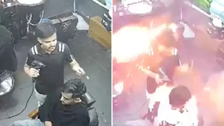 Video. De terror: un peluquero encendió el secador de pelo y prendió fuego la cabeza de su cliente
