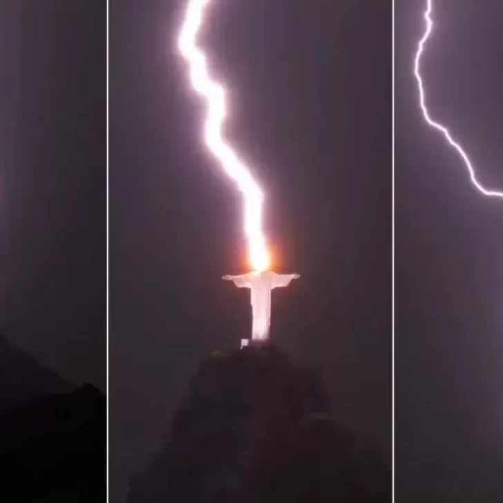 Un rayo impactó al Cristo Redentor: las tragedias que ocurrieron la última vez que lograron captar el momento