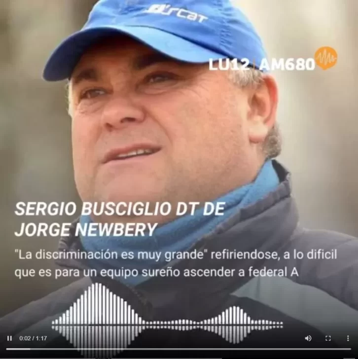 “Habría que agarrar de Viedma para acá y decir que somos todos chilenos”, dijo el DT de Newbery, Sergio Busciglio, furioso con la AFA por el ascenso al Federal A