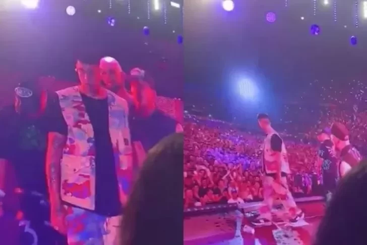 Video. La reacción de Duki en Vélez cuando lo agredieron con un vaso de agua