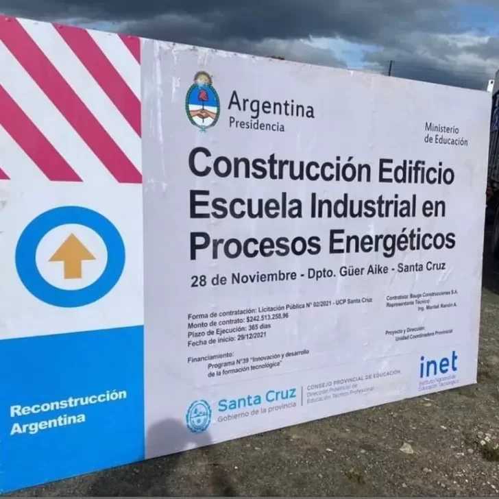 Educación destacó la construcción de la Escuela Industrial de Procesos Energéticos de 28 de Noviembre Educación destacó la construcción de la Escuela Industrial de Procesos Energéticos de 28 de Noviembre