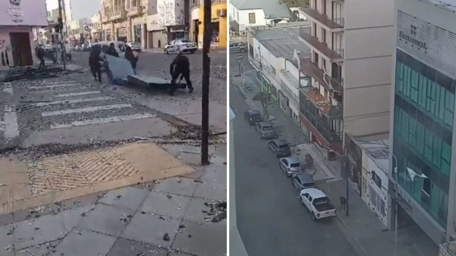 Video. Un fuerte temporal de viento hizo estallar los vidrios de varios comercios céntricos