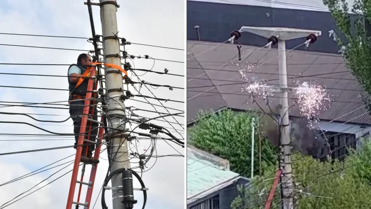 Así fue la explosión en el cableado eléctrico que dejó al centro de Río Gallegos sin luz 