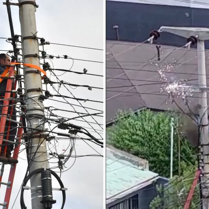 Así fue la explosión en el cableado eléctrico que dejó al centro de Río Gallegos sin luz 
