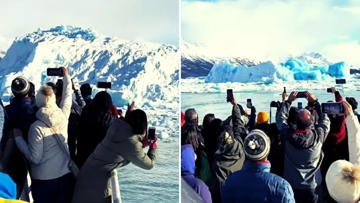 Impresionante video: turistas filmaron la rotación de un iceberg del Glaciar Upsala