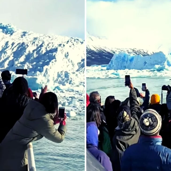 Impresionante video: turistas filmaron la rotación de un iceberg del Glaciar Upsala