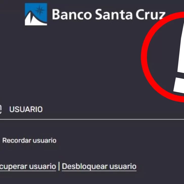 Alerta por sitio web falso de homebanking del Banco Santa Cruz