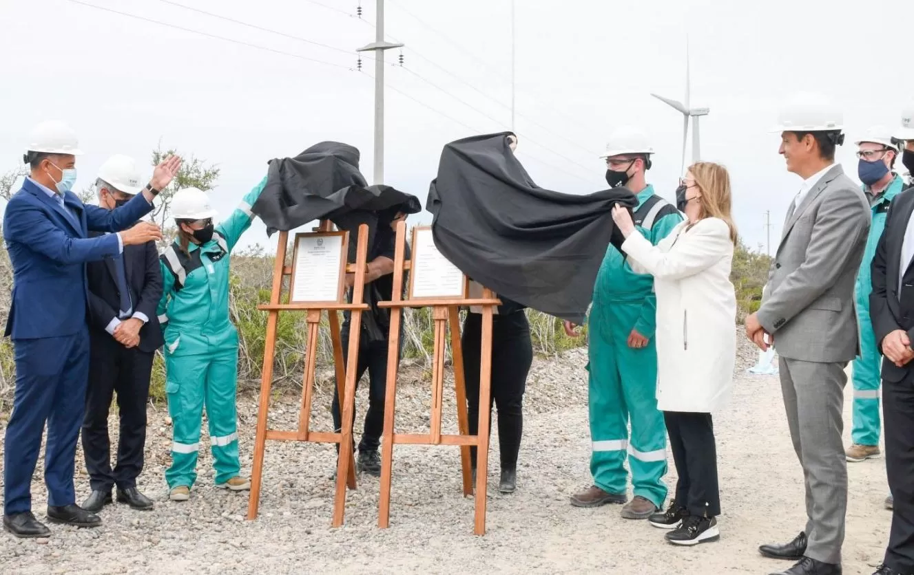 La alianza Santa Cruz-YPF inauguró el parque eólico de Cañadón León
