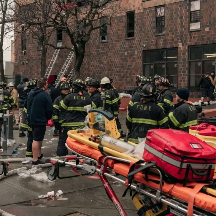 Tragedia en Nueva York: así rescataban a un bebé de un voraz incendio que ya dejó 19 muertos