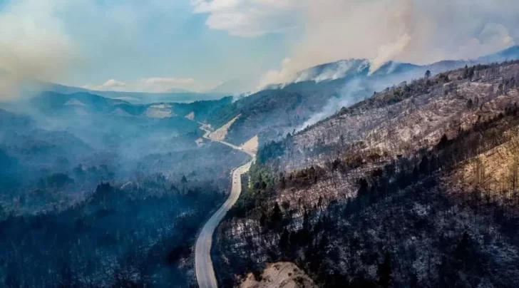 Incendios en Río Negro: siguen activos los focos en lago Martin, cerro Cóndor y Cañadón de la Mosca