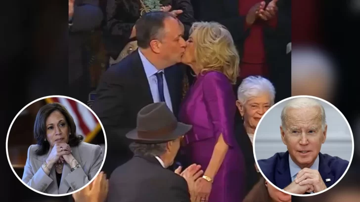¿Felices los cuatro?: la esposa de Joe Biden besó en la boca al marido de la vicepresidenta Kamala Harris