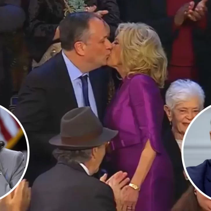 ¿Felices los cuatro?: la esposa de Joe Biden besó en la boca al marido de la vicepresidenta Kamala Harris