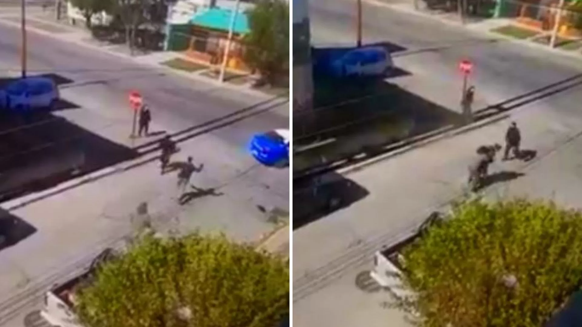 Video. Tensión en la vía pública: un joven atacó a policías con un cuchillo y lo retuvieron