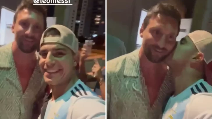 Video. Lionel Messi llegó a Miami y un hincha lo sorprendió con un beso que se hizo viral