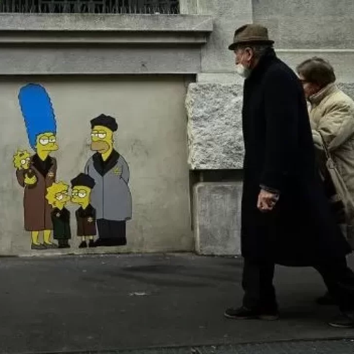 Milán amaneció con murales de Los Simpson como víctimas del Holocausto Milán amaneció con murales de Los Simpson como víctimas del Holocausto